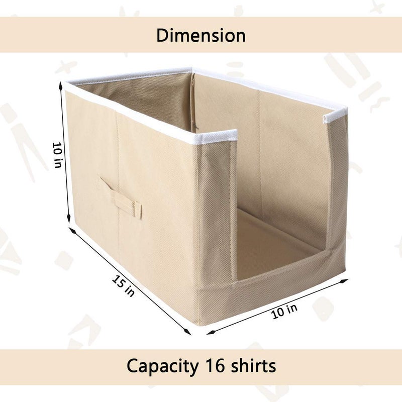 UNICRAFTS Shirt Stacker Wardrobe Organizer Clothing Cover Non Woven Pack of 3Beige - Image 3