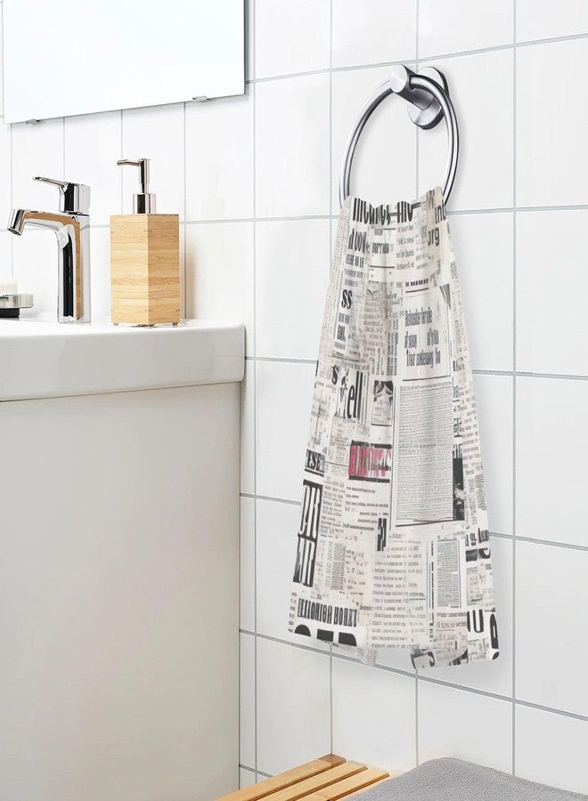WELLDAY Vintage Newspaper Texture Hand Towels Set of 2 Soft Absorbent Towel Hand Cloth, Cotton Fingertip Bath Towels for Home, Bathroom Hotel, Gym and Spa 28 X 16 in - Image 5