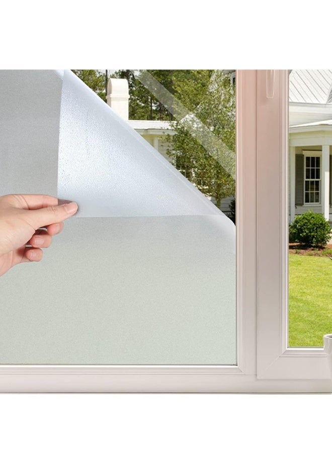 APPTRIN Privacy Glass Window Film 30 x 200cm, Self Adhesive Frosted Opaque Window Sticker, Static Cling Reusable Glass Stickers for Home Office Bathroom - Image 1