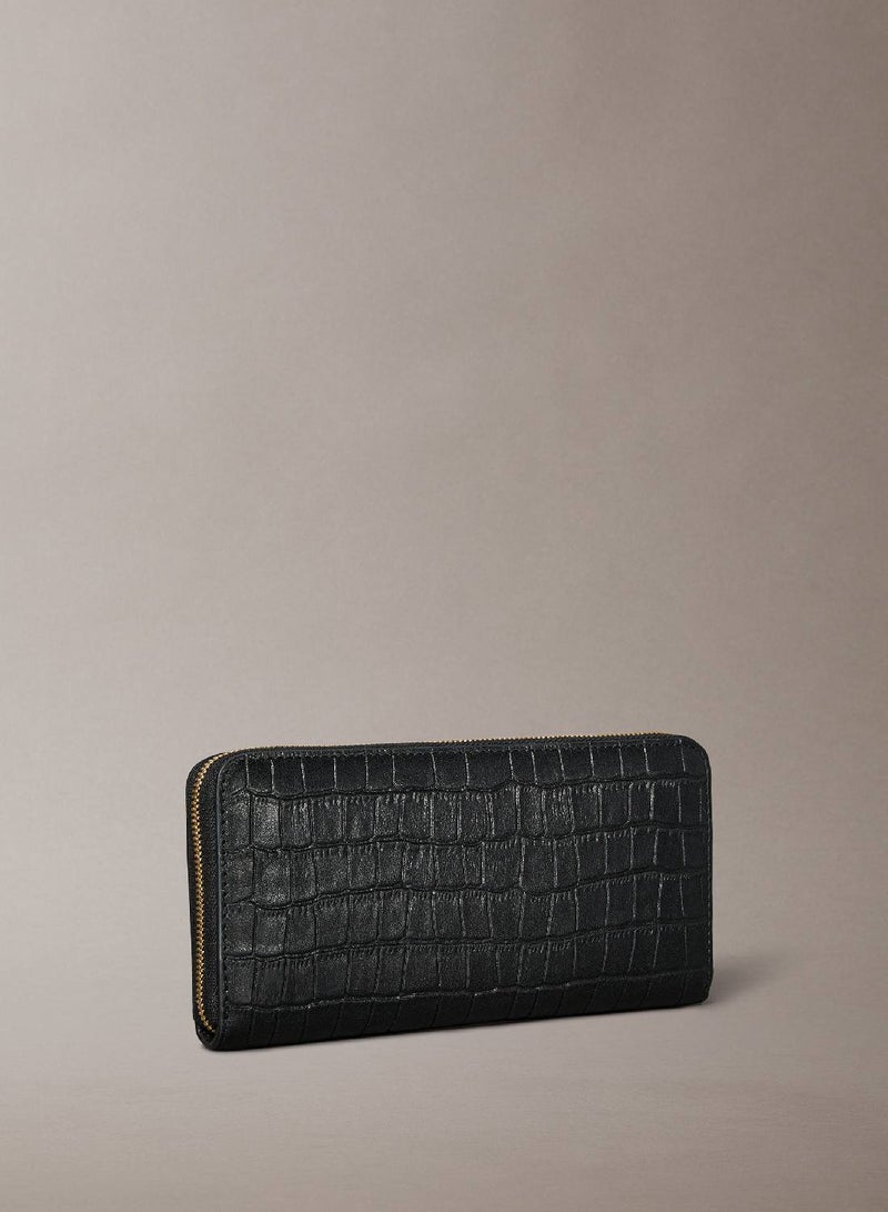 CALVIN KLEIN Leather Croc-Effect RFID Zip-Around Wallet - Image 2