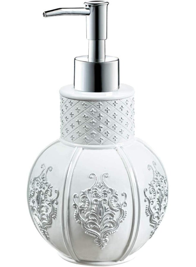 Creative Scents Vintage White Bathroom Accessories Set  4 Piece Bathroom Set  Farmhouse French Country Bathroom Accessory Set Features Soap Dispenser Toothbrush Holder Tumbler  Soap Dish - Image 1
