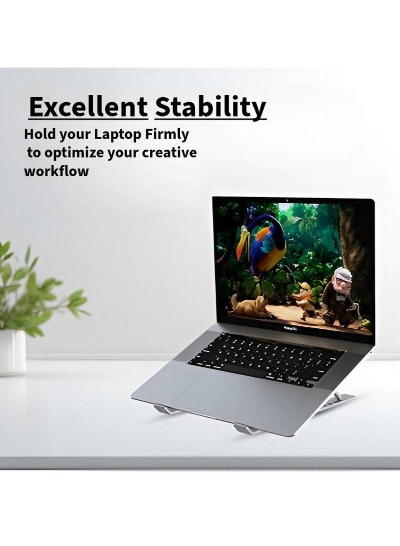 Sparkton Adjustable Laptop Stand  Ergonomic Foldable Stand for MacBook Gaming Laptops Tablets (10"-17") - 6 Adjustable Height Premium Aluminum Alloy Portable & Sturdy - Image 3