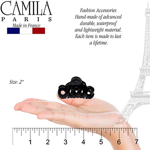 Camila Paris CP3025 French Hair Clip for Women, 2 inch Girls Hair Claw Clips Jaw Black Fashion Durable and Styling Hair Accessories for Women, Strong Hold No Slip Grip, Made in France - Image 3