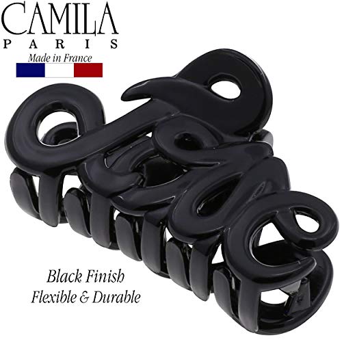 Camila Paris CP3025 French Hair Clip for Women, 2 inch Girls Hair Claw Clips Jaw Black Fashion Durable and Styling Hair Accessories for Women, Strong Hold No Slip Grip, Made in France - Image 2