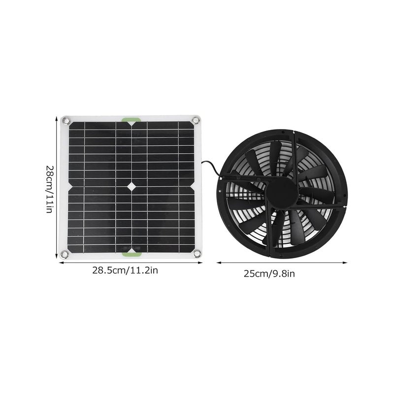 Haofy Haofy Solar Panel Fan Kit 10in 100W Solar Powered Fan with Solar Panel Waterproof Solar Exhaust Fan for Small Chicken Coops Sheds Crawl Space Pet Houses Window Exhaust  - Image 2