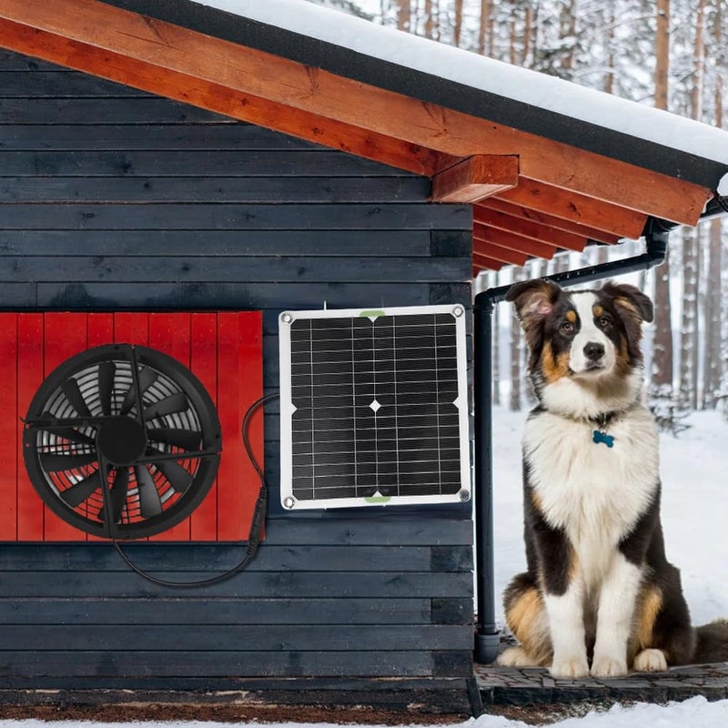 Haofy Haofy Solar Panel Fan Kit 10in 100W Solar Powered Fan with Solar Panel Waterproof Solar Exhaust Fan for Small Chicken Coops Sheds Crawl Space Pet Houses Window Exhaust  - Image 3