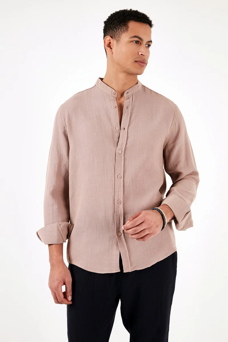 Buratti Cotton Regular Fit Crew Collar Shirt Men's Shirt CF24S127702