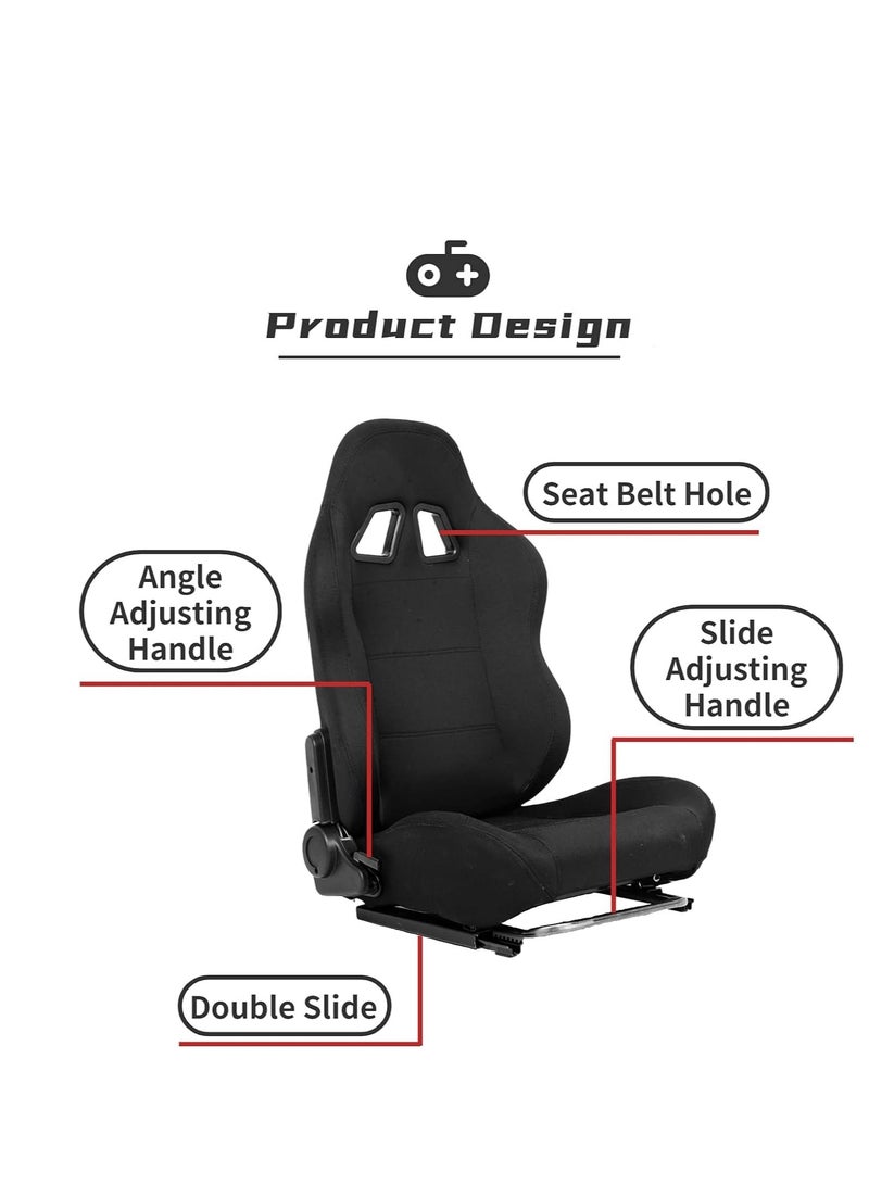 ROYAL - Universal Reclinable Racing Seats with 2 Sliders Adjustable PVC Leather Waterproof Seats 30cmX35cmX55cm (Red and Black) (DYT-1007) - Image 3