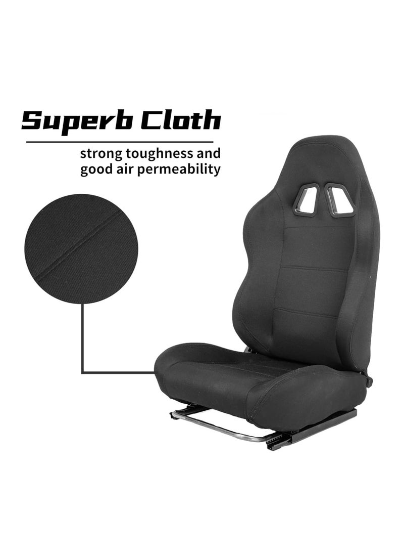 ROYAL - Universal Reclinable Racing Seats with 2 Sliders Adjustable PVC Leather Waterproof Seats 30cmX35cmX55cm (Red and Black) (DYT-1007) - Image 4