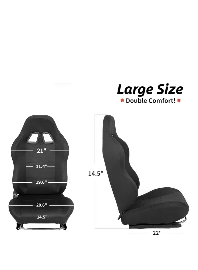 ROYAL - Universal Reclinable Racing Seats with 2 Sliders Adjustable PVC Leather Waterproof Seats 30cmX35cmX55cm (Red and Black) (DYT-1007) - Image 5