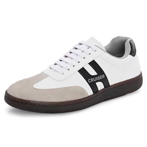 Cruiser Sneaker for Men | Comfort & Style with Soft Cushioned Insole | Trendy Lace-Up Design for Casual Outfits 2606-4 White - Image 1
