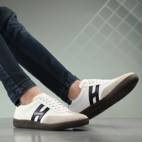 Cruiser Sneaker for Men | Comfort & Style with Soft Cushioned Insole | Trendy Lace-Up Design for Casual Outfits 2606-4 White - Image 3