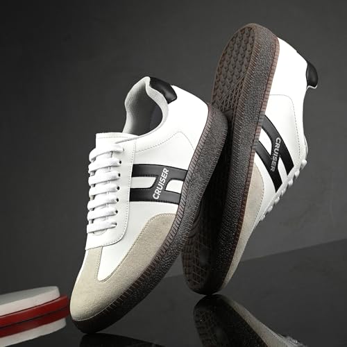 Cruiser Sneaker for Men | Comfort & Style with Soft Cushioned Insole | Trendy Lace-Up Design for Casual Outfits 2606-4 White - Image 2