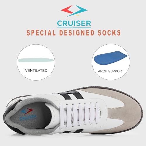 Cruiser Sneaker for Men | Comfort & Style with Soft Cushioned Insole | Trendy Lace-Up Design for Casual Outfits 2606-4 White - Image 5