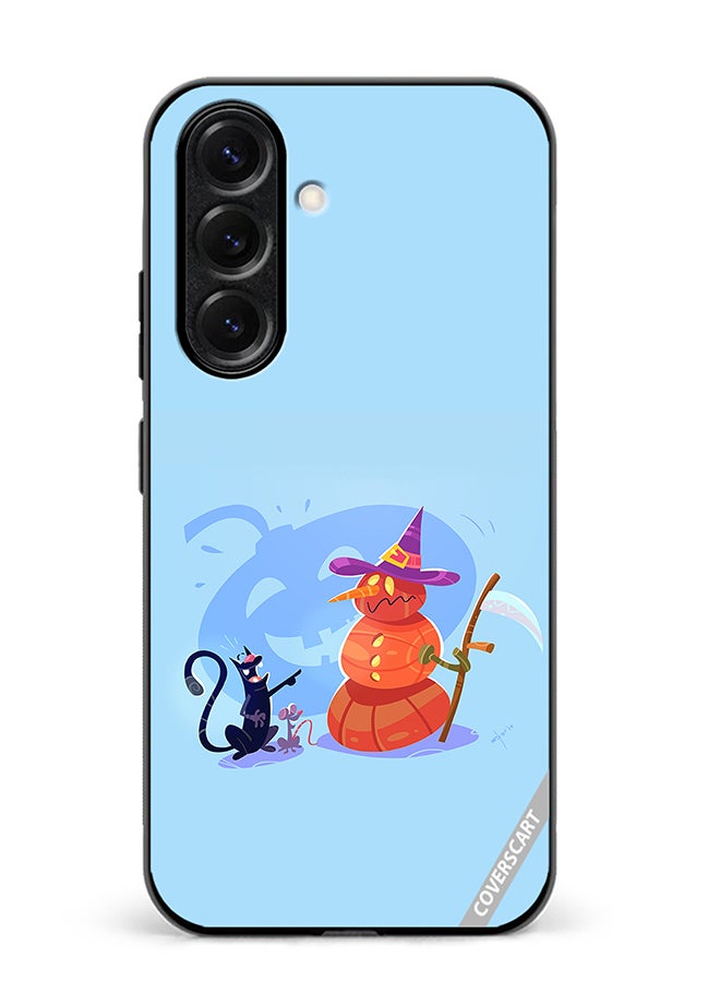 VR CREATIVE Protective Case Cover For Samsung Galaxy S25 Plus Halloween Cat Design Multicolour