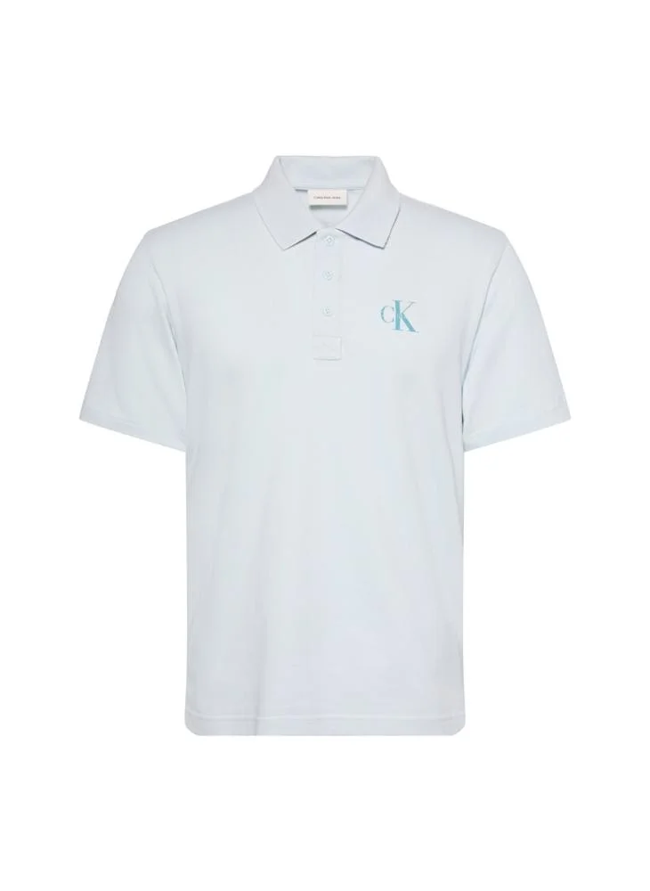Calvin Klein Jeans Plein Air Cotton Piqué Monogram Polo Shirt for Men | Best Price UAE