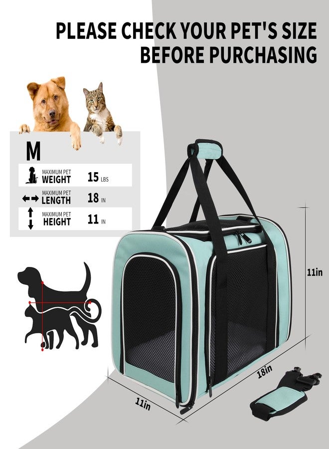 Yipincover, Cat Dog Carriers Soft-Sided, Pet Travel Carrier for Small Cats Dogs Under to15lbs, Soft-Solid Collapsible Carrier,(Medium,Green) - Image 4
