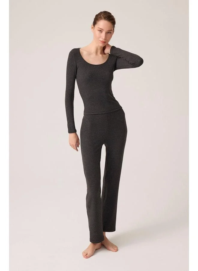 لوس اوخوس x إيس أنثراسايت بيجامة من القماش المودال بأكمام طويلة وبنطال جوغر Ribbed PJ2.