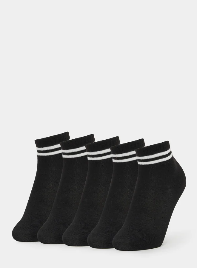ستايلي Styli Set of 5 - Striped Ankle Socks