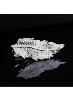 Generic Creative Gold Tie Clip Elegant Accessory for Men J0108 silver Big Feather 