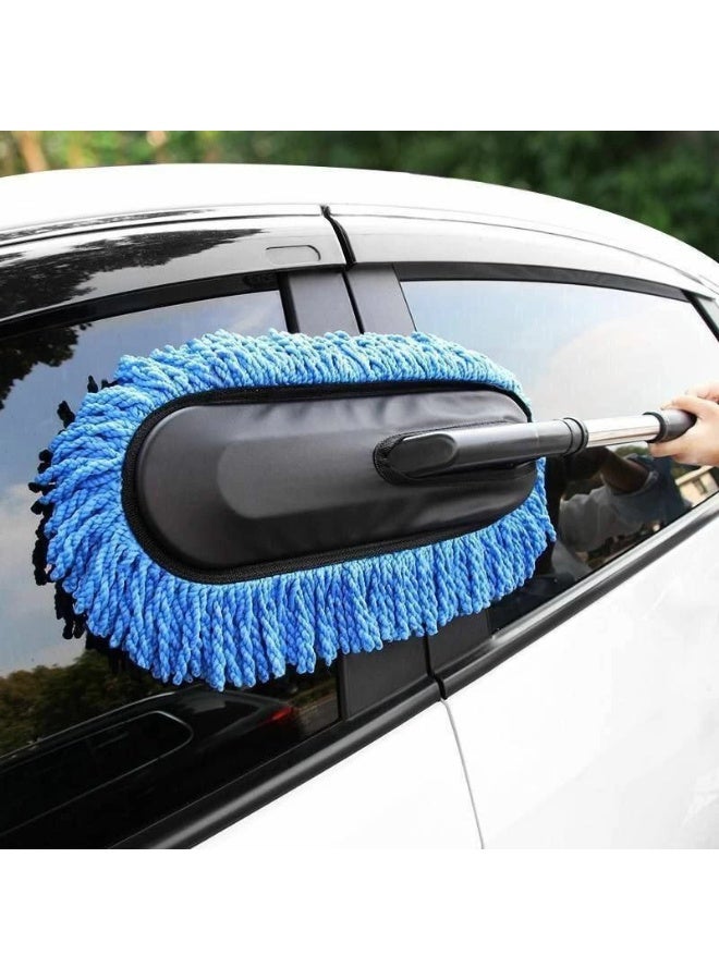 Movable Car Cleaning Brush with Extendable Stainless Steel Handle – Telescopic Car Wash Brush for Exterior & Windshield Cleaning  - Image 3