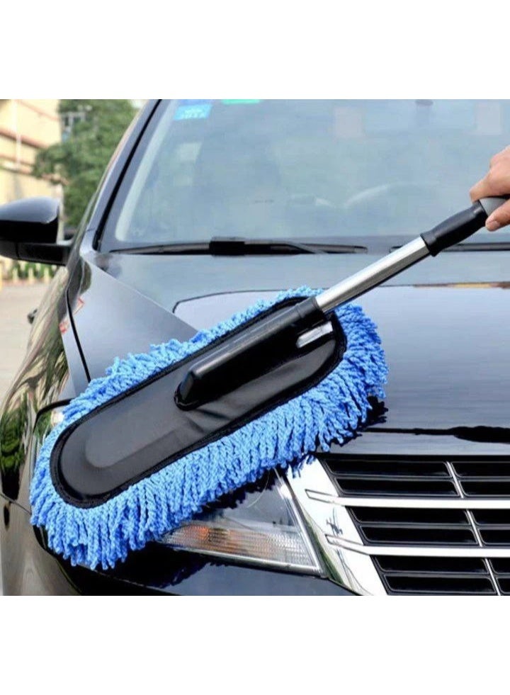 Movable Car Cleaning Brush with Extendable Stainless Steel Handle – Telescopic Car Wash Brush for Exterior & Windshield Cleaning  - Image 1