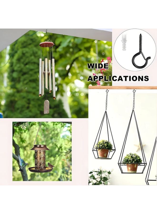 32 قطعة من خطاطيف السقف السوداء المقاومة للصدأ مع مزلاج أمان للإضاءة الخارجية وحوامل النباتات - Image 5