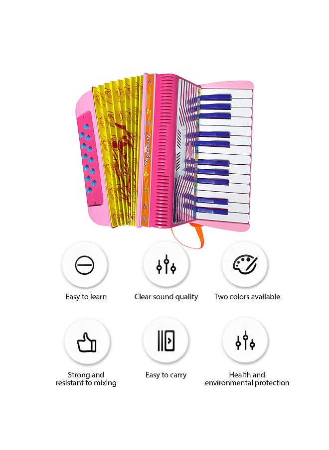 Generic Mini 24-key 12-bass Accordion ABS Material with Buckle Musical Instrument  - Image 2