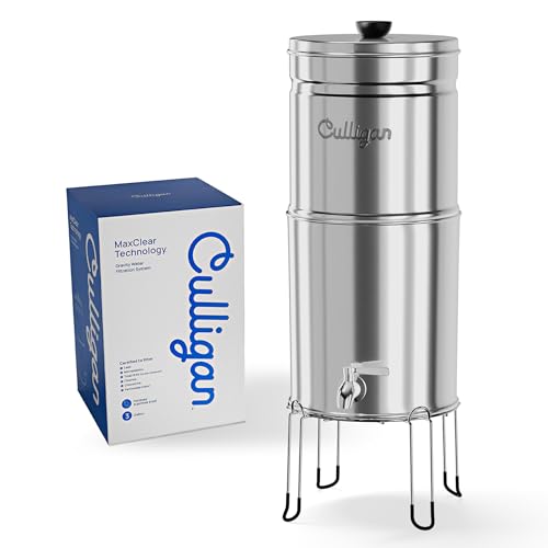 Culligan MaxClear 3 Gallon Gravity Water Filter System Polished StainlessSteel Countertop Water Filter NSFANSI Certified to Reduce Microplastics Lead Total PFAS with 1 Ceramic Filter - Image 3