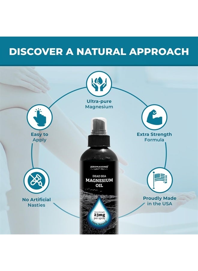 Aromasong - Extra Strength Ultra-Pure Magnesium Spray (23mg Magnesium in Each Spray) 8 Oz, Known to be Used for Leg Discomfort and Promotes a Calm Sleep. - Image 1