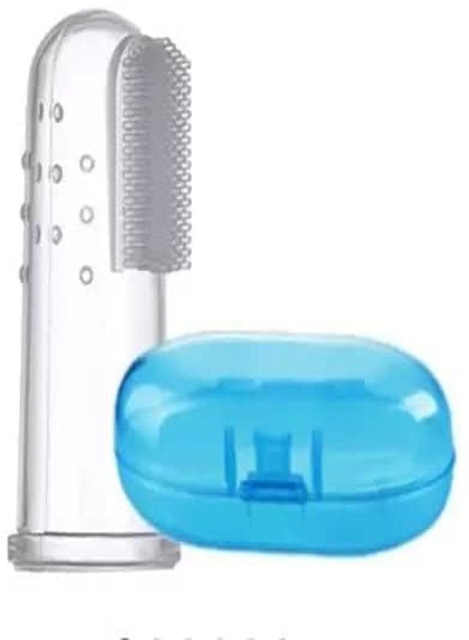 Chopchi Silicone Fruit Rattle Pacifier 1 Pcs,1 pcs Spoon Feeder Bottle and 1 Pcs Finger Brush for Infant Baby 6 Month Above (3 Piece Combo Set-Blue) - Image 5