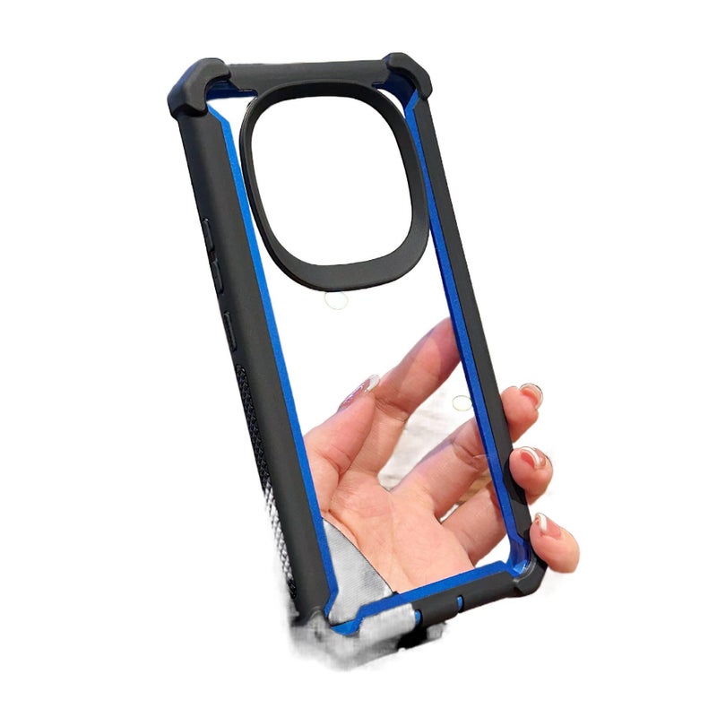 MS غطاء واقي، مقاوم للصدمات, حماية من السقوط، Acrylic، مقاوم للصدمات لـ Redmi Note 14، أزرق من الأكريليك باللون الأزرق باللون الأحمر - Image 5