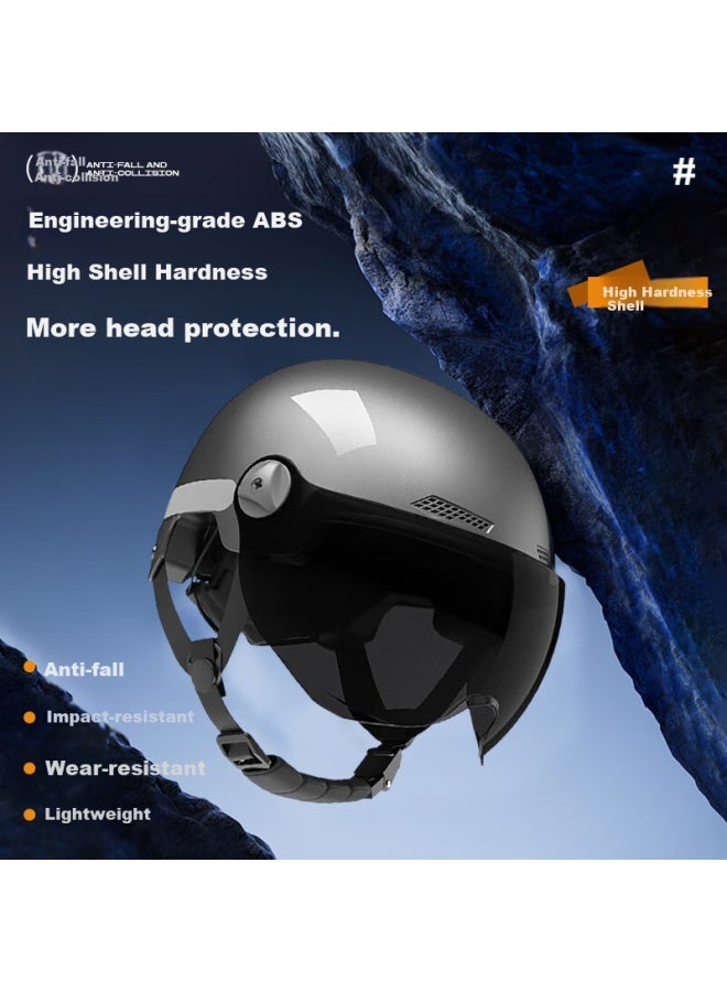 Phoenix New National Standard 3c Certified Electric Vehicle Helmet, All-season Universal, For Electric Motorcycles, Men And Women, Winter Safety Helmet, Half Helmet, 3c Obsidian Black - Image 1