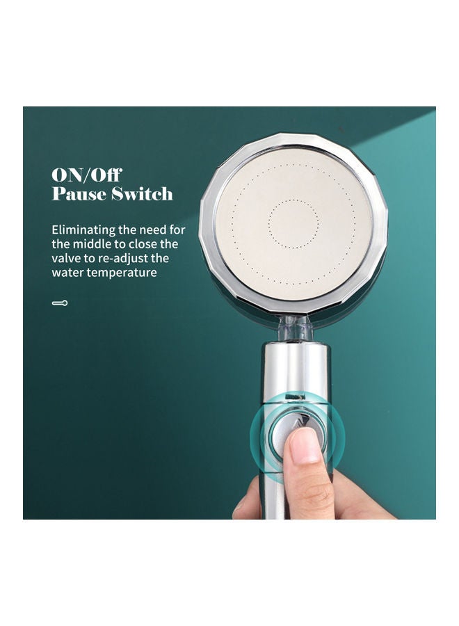 Handheld Shower Head with Turbo Fan ON/Off Pause Switch Cotton Filter Water Saving High Pressure Purple 27.50 x 4.00 x 8.00cm - Image 3