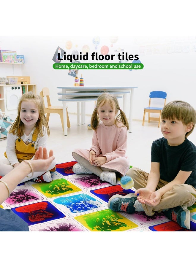 LONGKING 4 Sensory Tiles, 12" x 12" Sensory Floor Tiles, Liquid Floor Tiles - Image 4