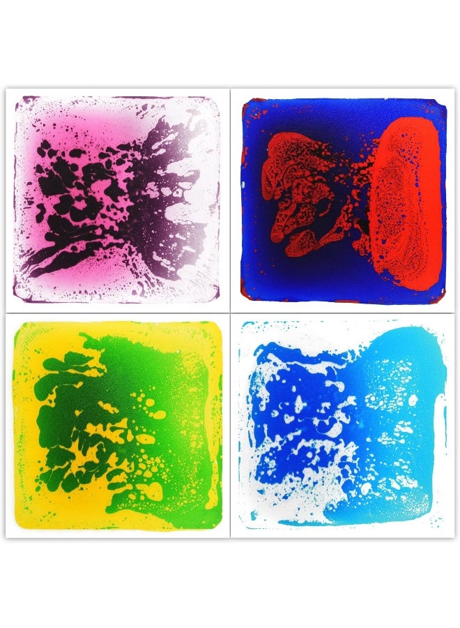LONGKING 4 Sensory Tiles, 12" x 12" Sensory Floor Tiles, Liquid Floor Tiles - Image 1