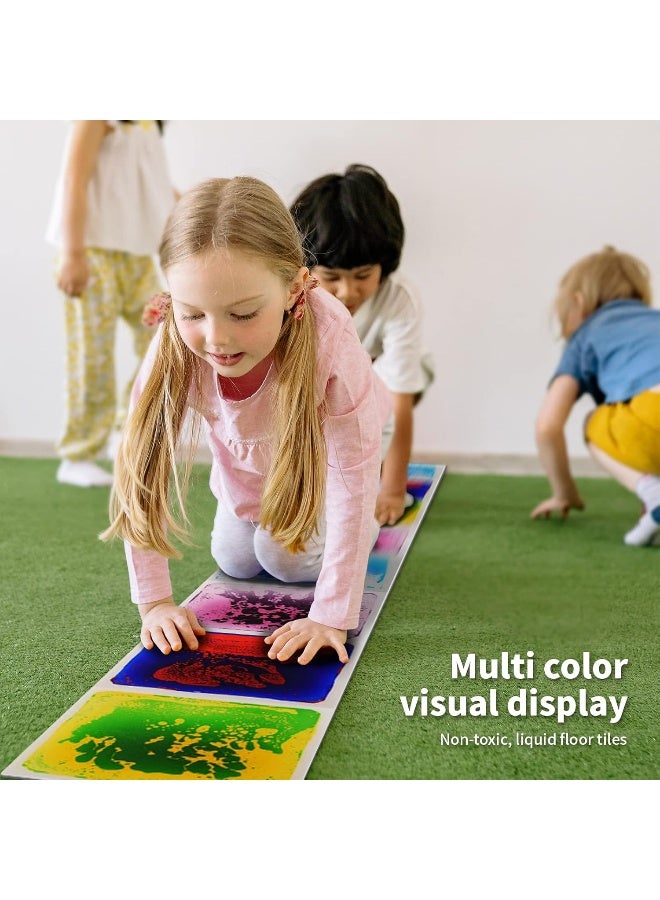 LONGKING 4 Sensory Tiles, 12" x 12" Sensory Floor Tiles, Liquid Floor Tiles - Image 2