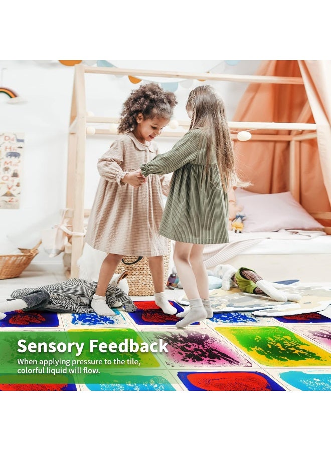 LONGKING 4 Sensory Tiles, 12" x 12" Sensory Floor Tiles, Liquid Floor Tiles - Image 3