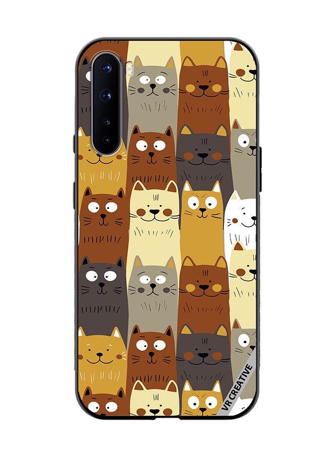 VR CREATIVE Protective Case Cover For OnePlus Nord Different Scandy Cats On Color Design Multicolour - Image 1