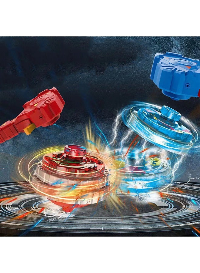 Lemon 2 Pcs Gyro Battling Top Burst Blade Gyro Toy Battle  Launcher with Custom Launcher Handle (Red and Blue) - Image 2
