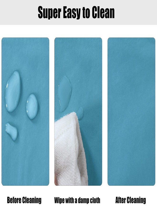 LUSHVIDA Round Waterproof Table Cover Elastic Vinyl Fitted Tablecloth Elastic Edged Plastic Table Cloth (Teal, Best for Up to 45"-56" Round) - Image 5