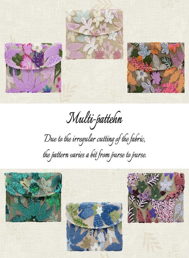 KOLODOGO Embroidered Sequin Wedding Clutch Purse for Women - Beaded Floral Envelope Evening Bag |Slim Party Handbag| Wedding, Prom (Purple) - Image 5