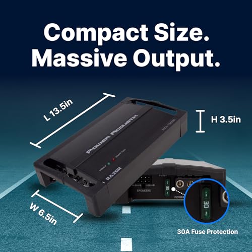 POWER ACOUSTIK مضخم صوت سيارة باور أكوستيك RZ4-1200D 4 قنوات فئة D – مضخم صوت سيارة مدمج مع معالج صوت رقمي – مضخم صوت سيارة كامل النطاق فئة D مع تشغيل تلقائي وطاقة MOSFET - Image 5