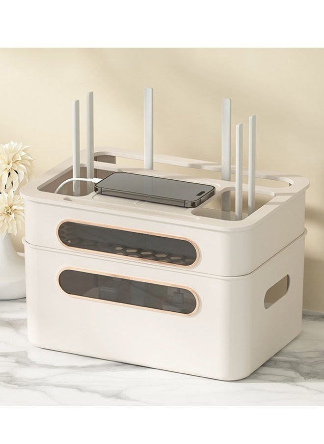 Generic Router Shelf WiFi Router Storage Box Multi Layer Cable Storage Box Hidden Wire Protection Box(3 Layer)  - Image 5