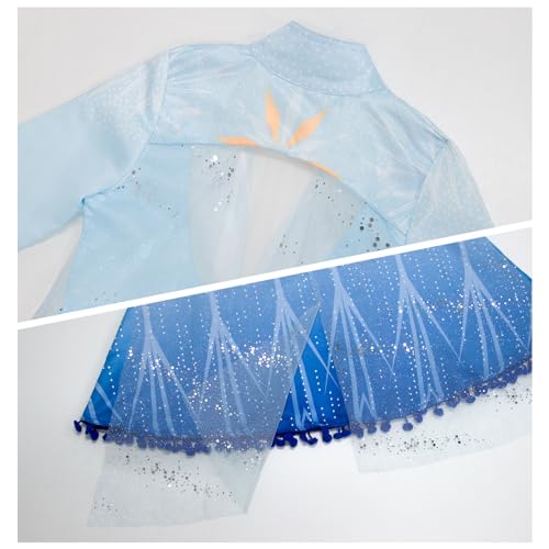 LZH Little Girls Dress Princess Fancy Halloween Costume Outfits Pants Long Sleeve Dress up+Accessories Blue - Image 3