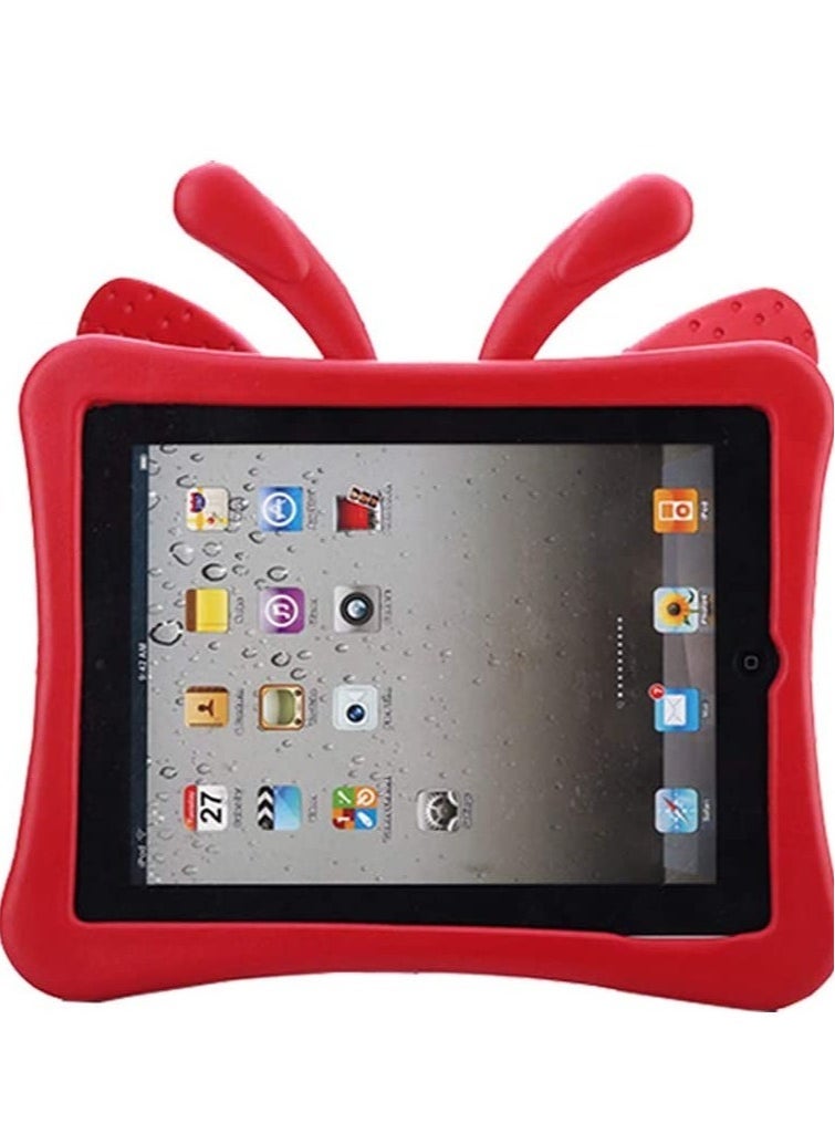 Raxoom iPad 9th 8th 7th Generation Case Kids Girls, Cute Butterfly Cover for iPad 2021 2020 2019 10.2" and iPad Air 3 Pro 10.5" - Red - Image 2