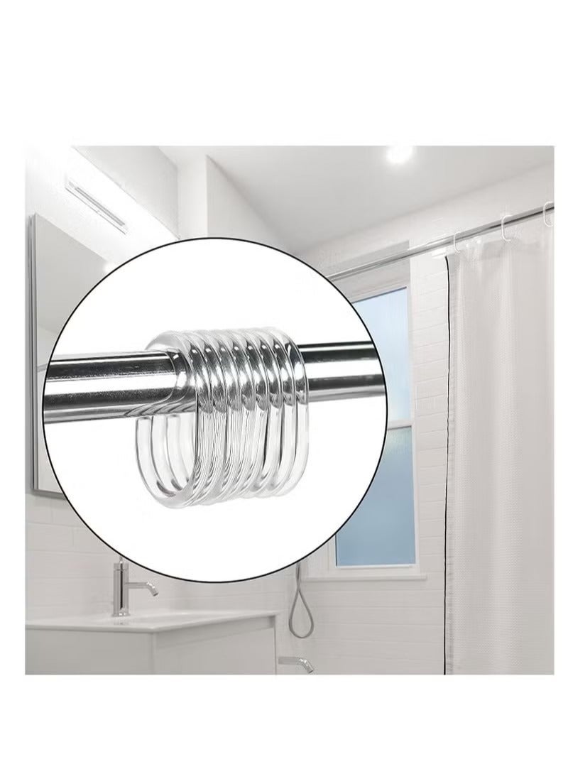 24 Pack Shower Curtain Ring Sliding Shower Curtain Ring Clip Transparent Plastic Curtain Ring Hook Bathroom Window Strip C Shaped Anti Rust Ring for Bathroom Shower  - Image 4
