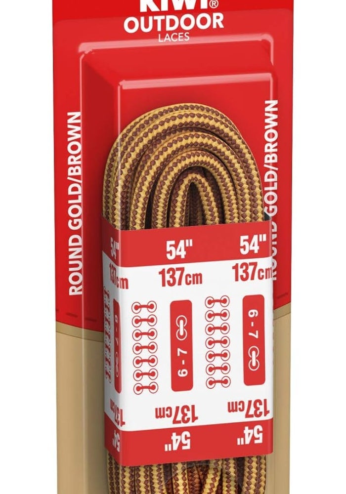 KIWI Outdoor Round Laces, Gold/Brown, 54 Inch, Durable and Braided, 1 Pair - Image 4