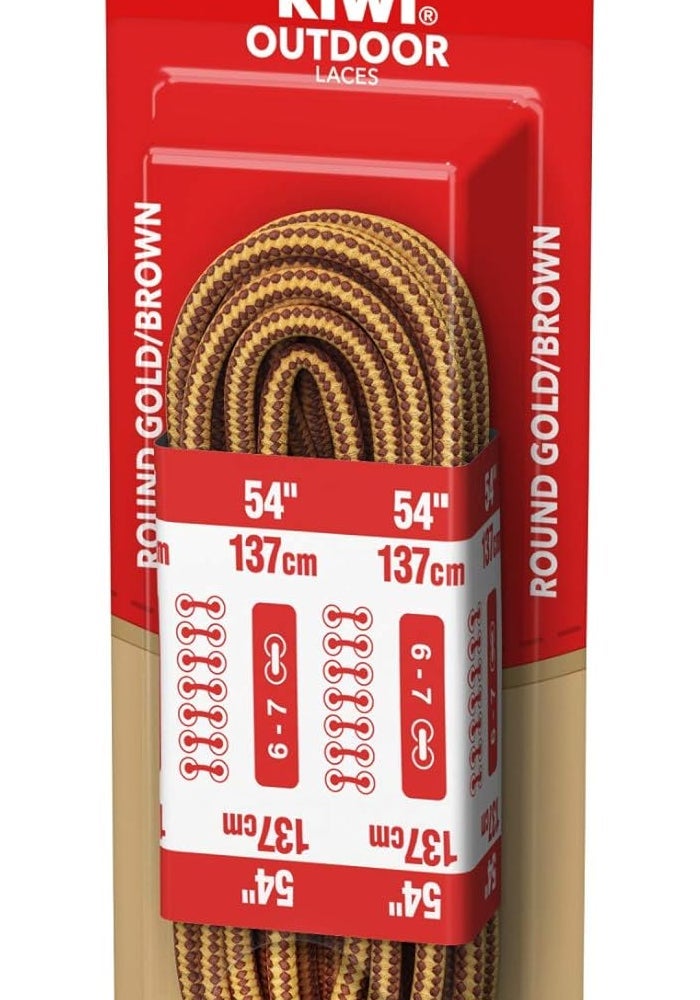 KIWI Outdoor Round Laces, Gold/Brown, 54 Inch, Durable and Braided, 1 Pair - Image 5