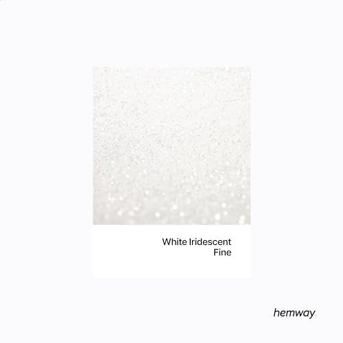Hemway Glitter Paint Additive Crystals for Acrylic Emulsion Paint, Interior & Exterior Walls, Wood, Varnish, Matt, Gloss, Furniture 100g / 3.5oz - Fine (1/64" 0.015" 0.4mm) - White Iridescent - Image 2